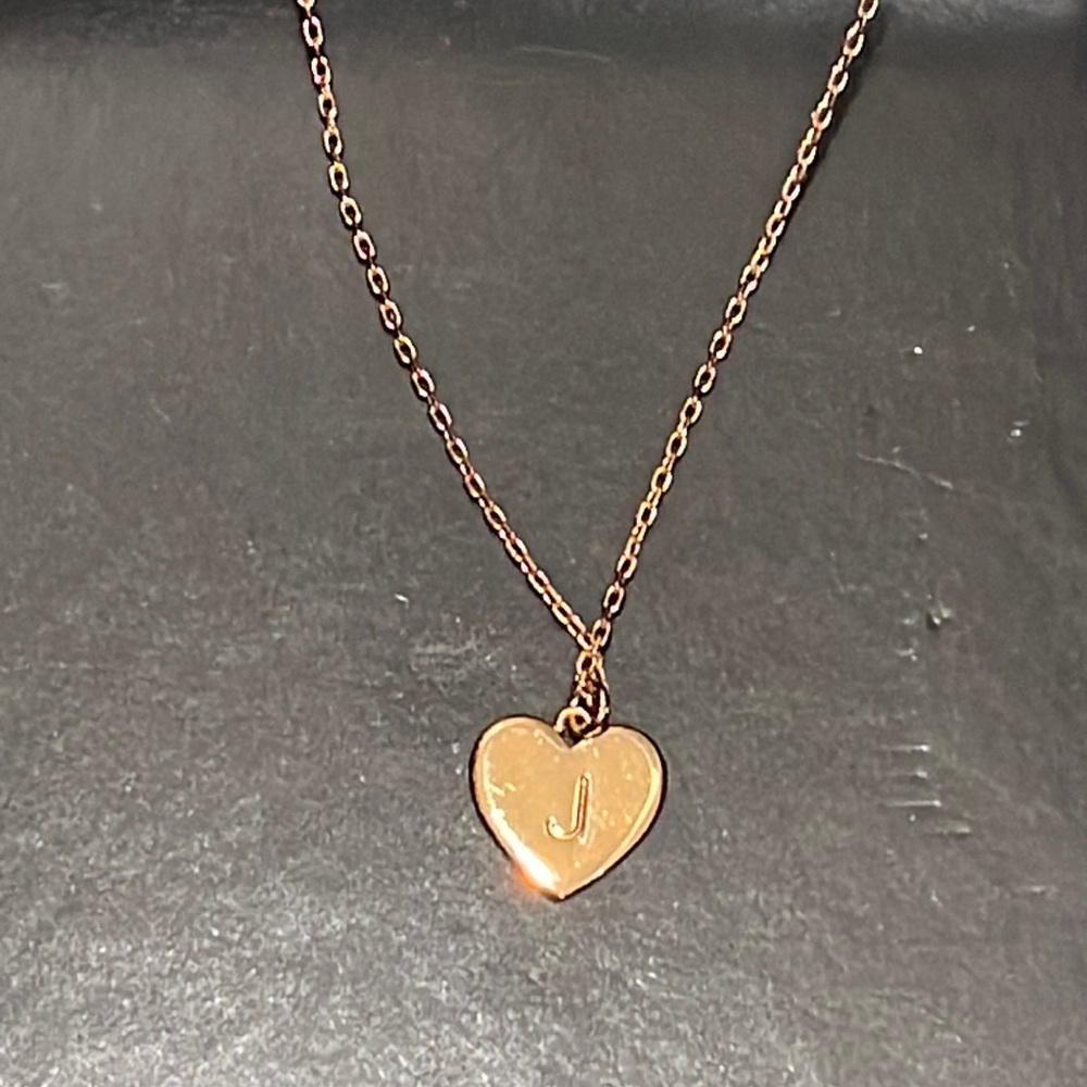 Kate Spade Rose Gold Heart with initial J Necklace